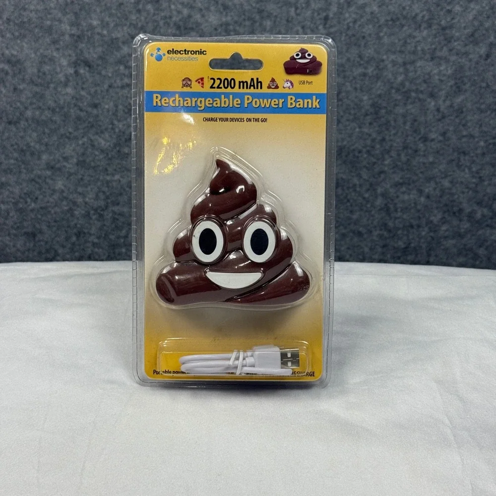 Electronic Necessities Poop Emoji Power Bank 2200mAh Portable Charger
